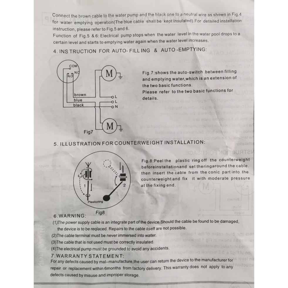Water Tank Controller 2M 5M 7M 10M Float Switch with Wire ( Water Level ...