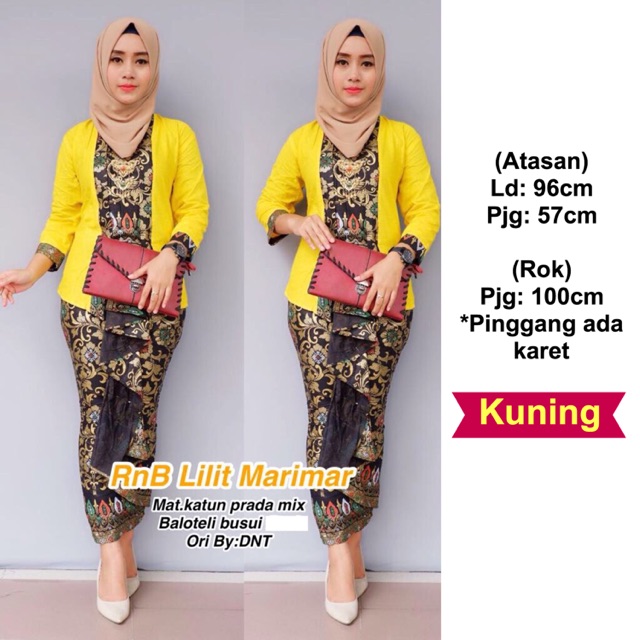 Lilit Tille Modern Kebaya Suits Sogan Batik Brocade Fashion Muslim ...