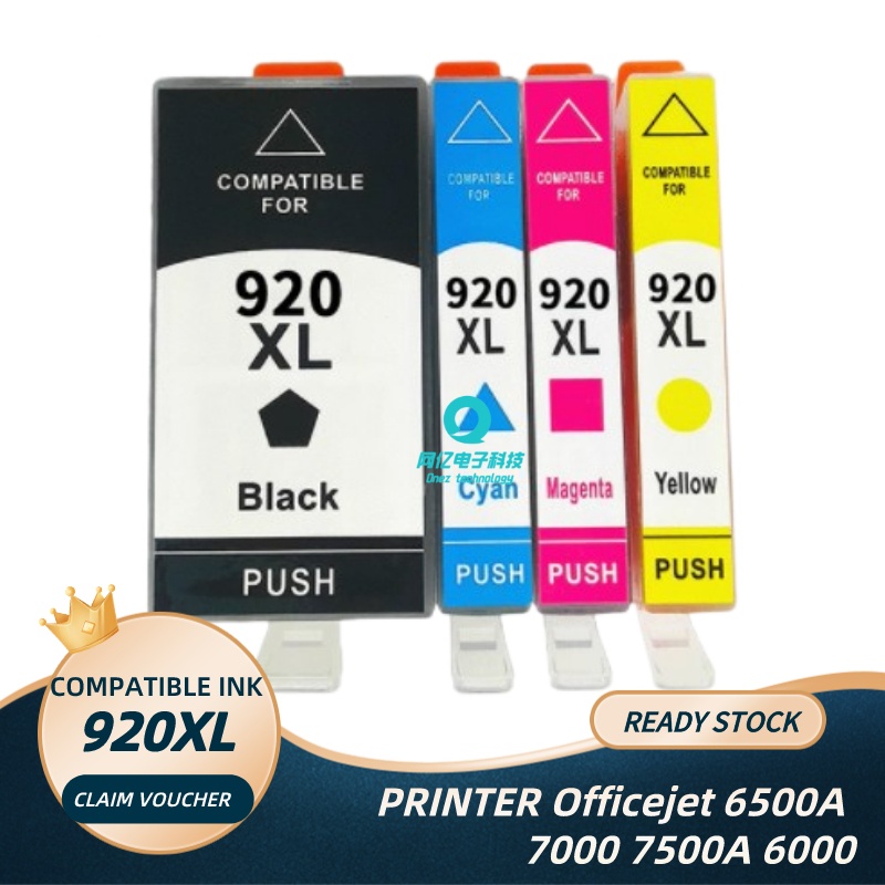 920xl 920 Cmyk Compatible Ink Cartridge For Officejet 6500a 7000 7500a 6000 Shopee Malaysia 6517