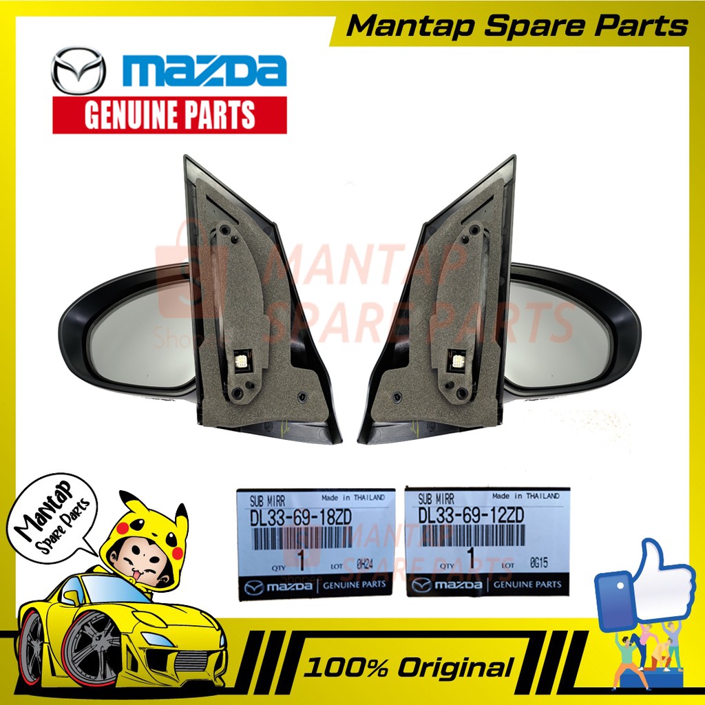 MAZDA GENUINE PARTS RIGHT LEFT DOOR SIDE MIRROR GLASS MAZDA 2 20092011