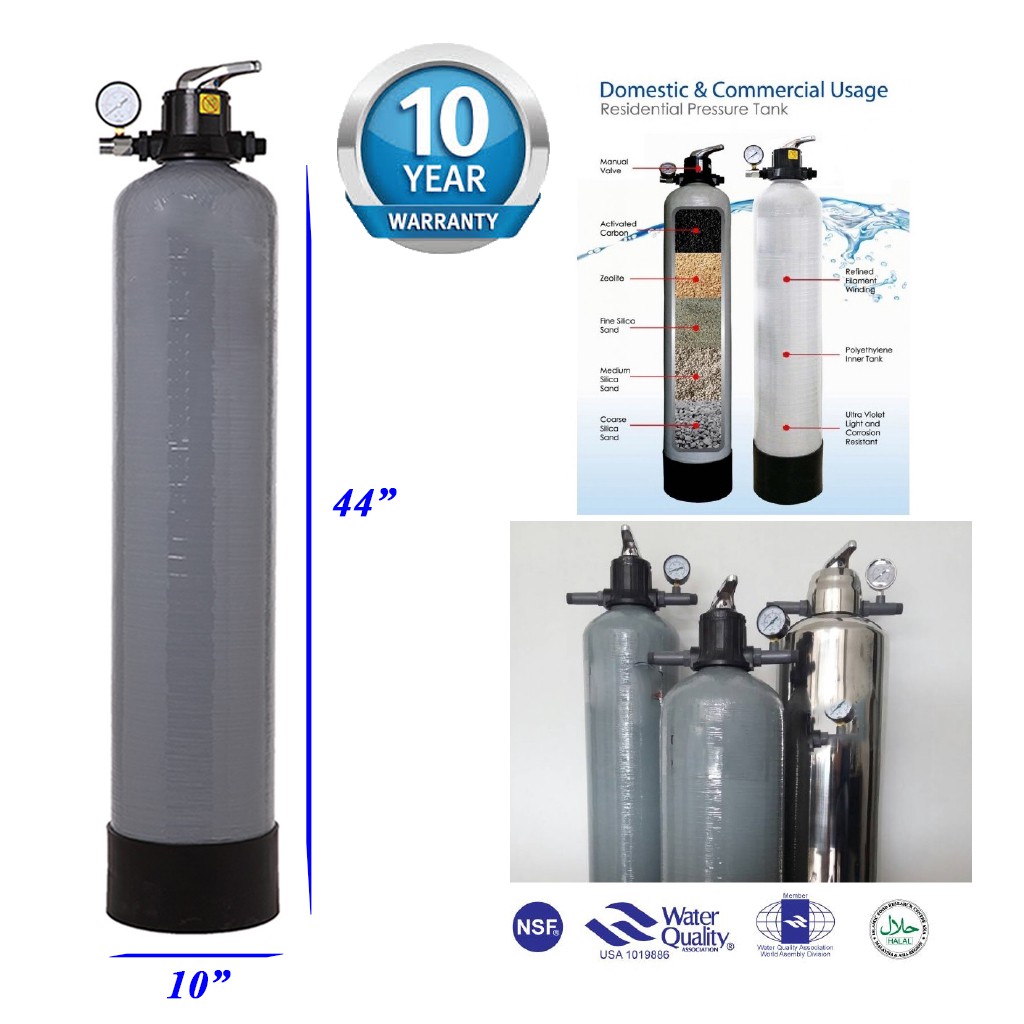 OUTDOOR SAND WATER FILTER FIBRE 10'' X 44" GREY COLOUR / Outdoor