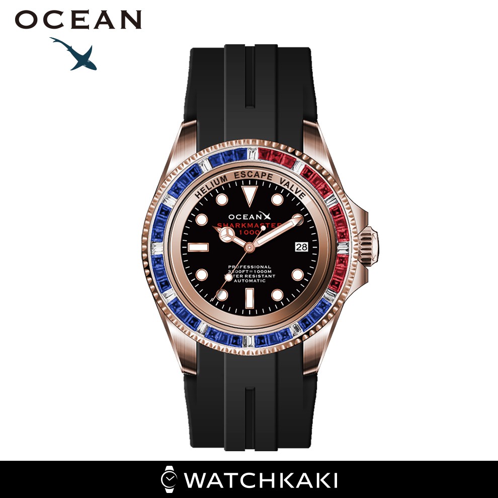 OceanX Sharkmaster 1000 Limited Edition Men s Rubber Automatic Watch SMS1003 Shopee Malaysia