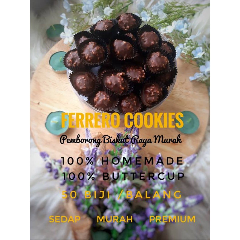 KUIH RAYA FERRERO COOKIES HOMEMADE | Shopee Malaysia
