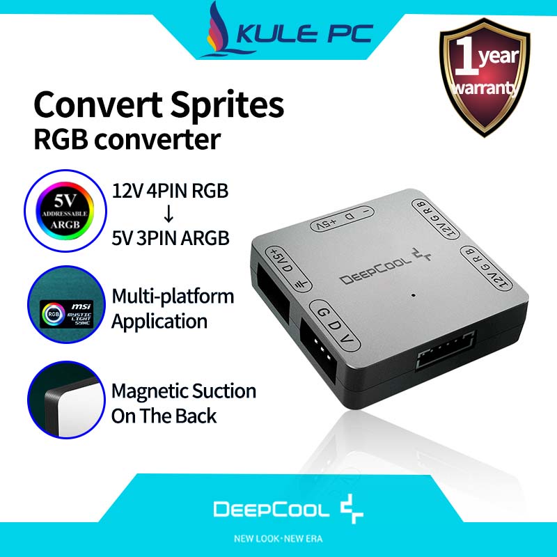 Lowest Price Deepcool Rgb Convertor 5v 3pin Argb To 12v 4pin Rgb Adapter Hub Sata Interface 