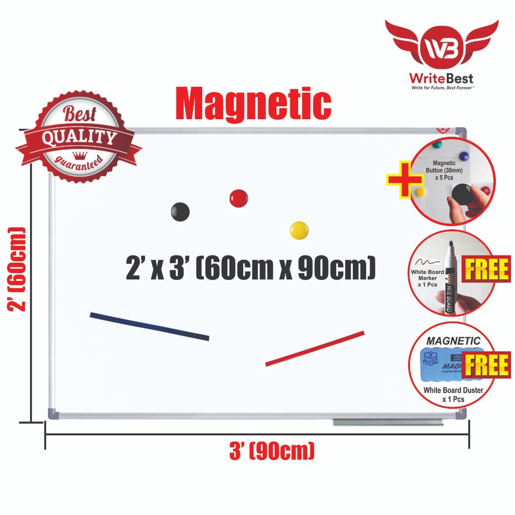 / Non White Board / Whiteboard Aluminium Frame (2' x 3' 3' x 4') [Part 2/2