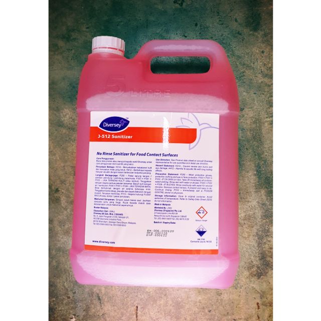 Diversey J 512 No Rinse Care Food Contact Sanitizer Surface 5L Shopee