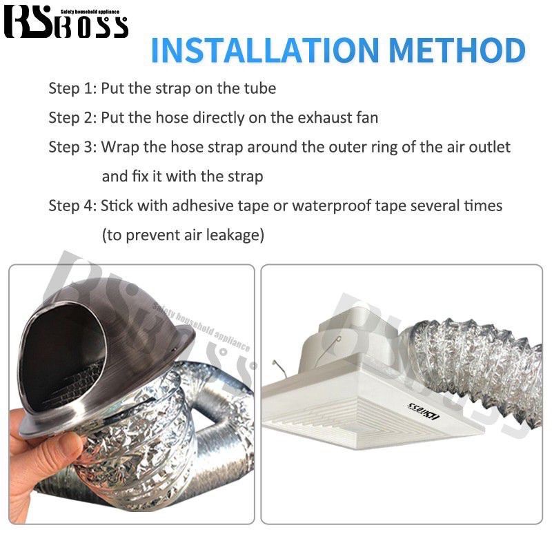 BSBOSS 100mm 150 mm Diameter Hood Aluminum Foil Tube Exhaust Fan Hose