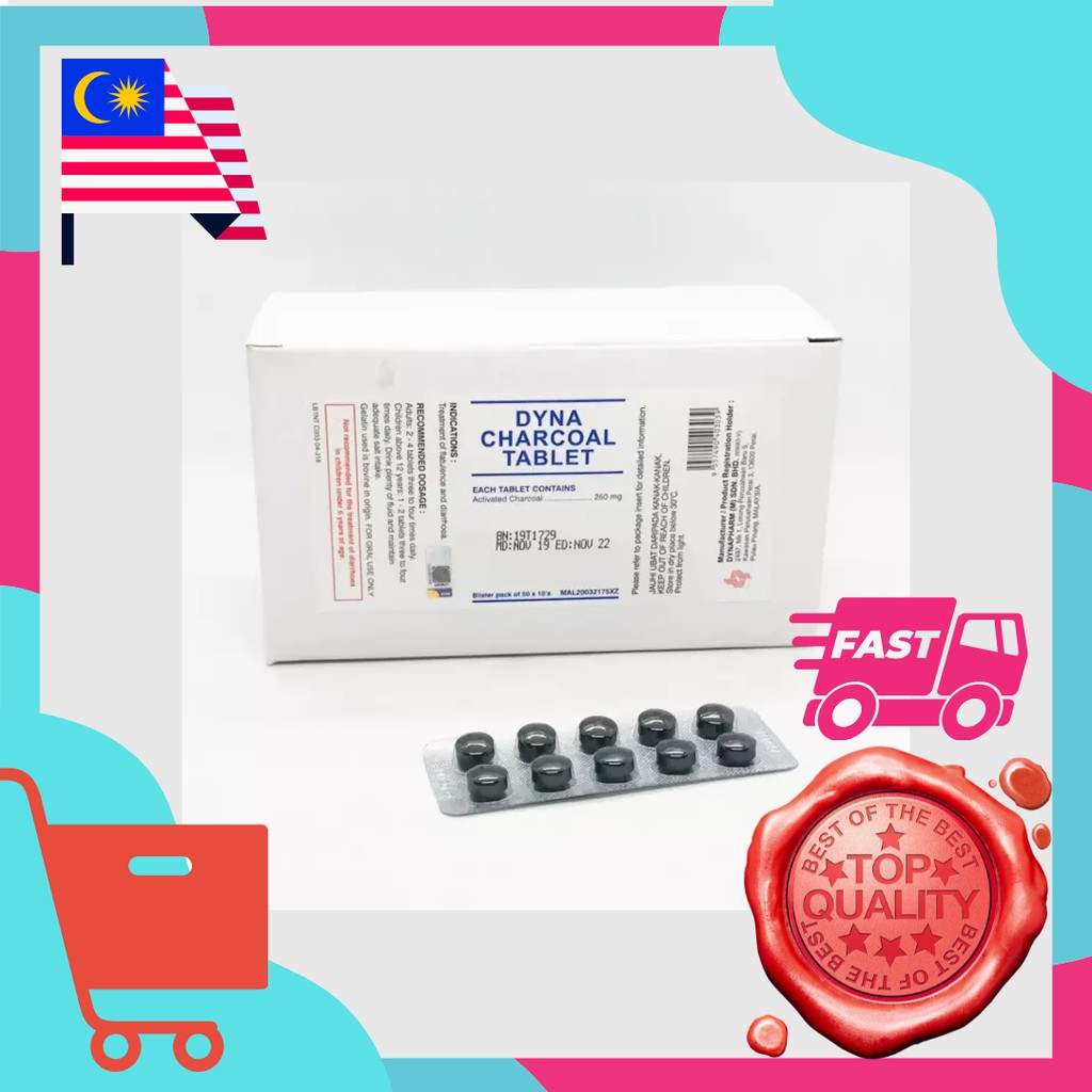dyna charcoal 250mg tablet