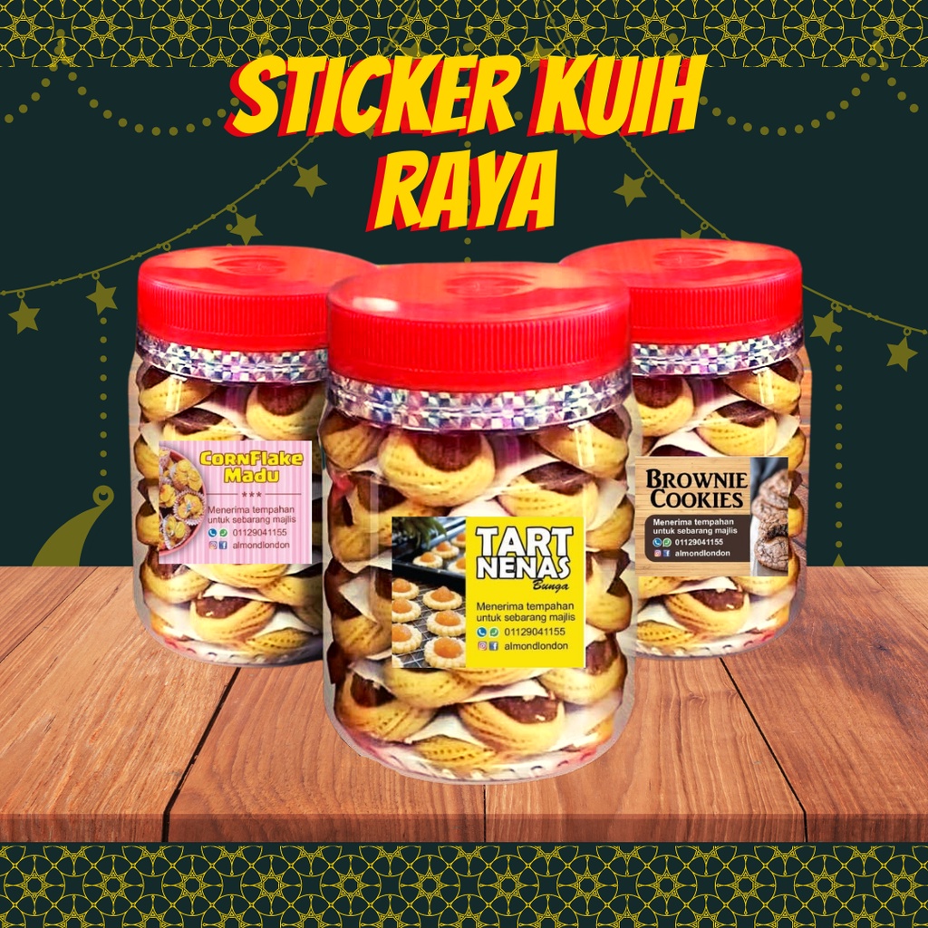 sticker kuih raya, STICKER TART NENAS, STICKER KUIH NENAS. Shopee