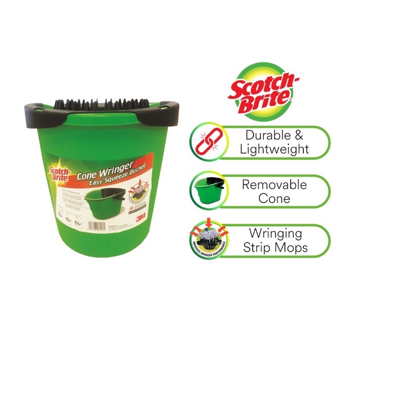 3M Scotch Brite Cone Wringer Easy Squeeze Bucket Durable Lightweighted ...