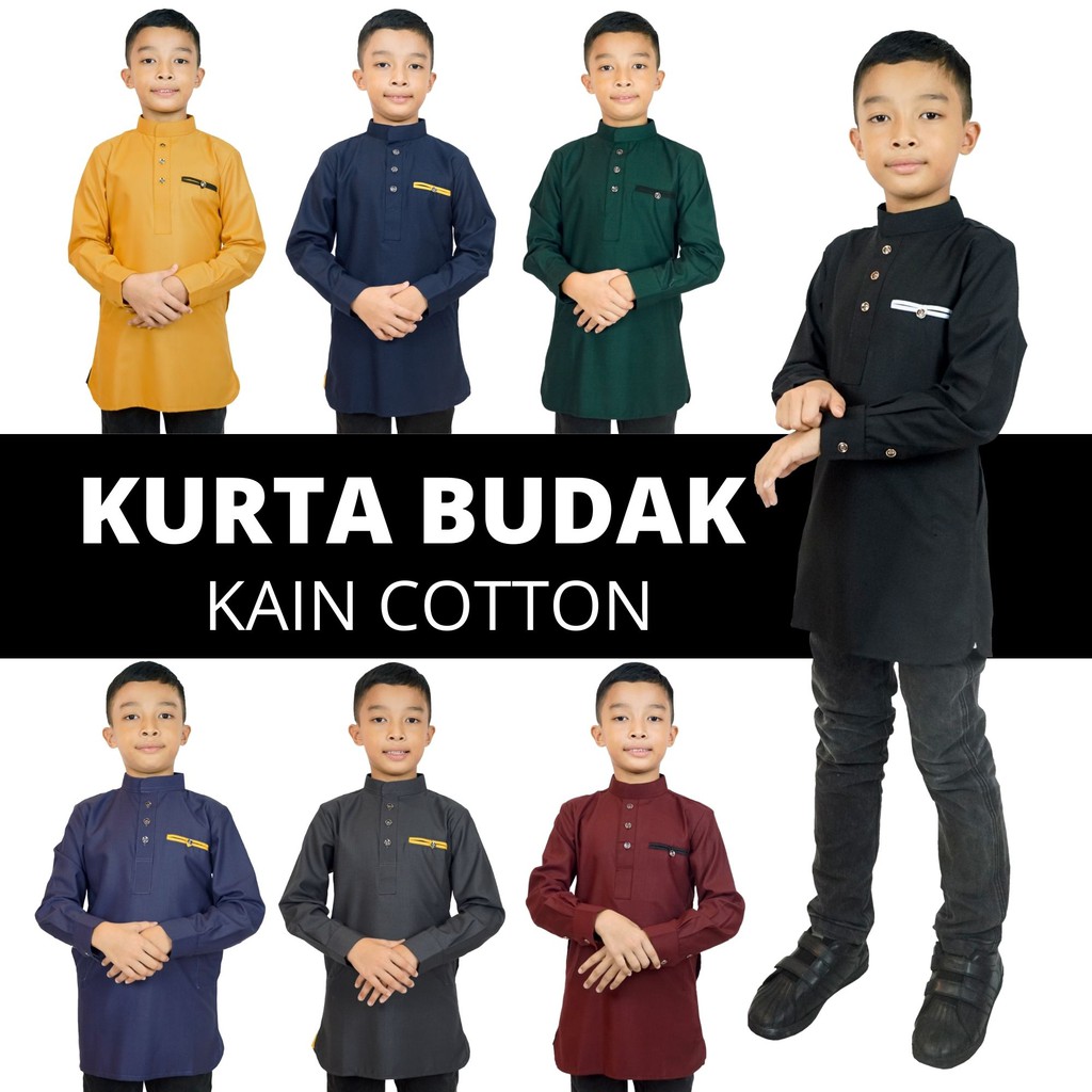 Kurta Budak Slim Fit Cotton Baju Sahaja 11 Warna Baju Raya Kurta Slim Fit Shopee Malaysia 8447