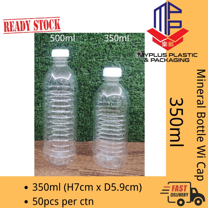 Mineral Bottle 350ml / Bottle Plastic / Botol Plastik 350ML 50pcs White