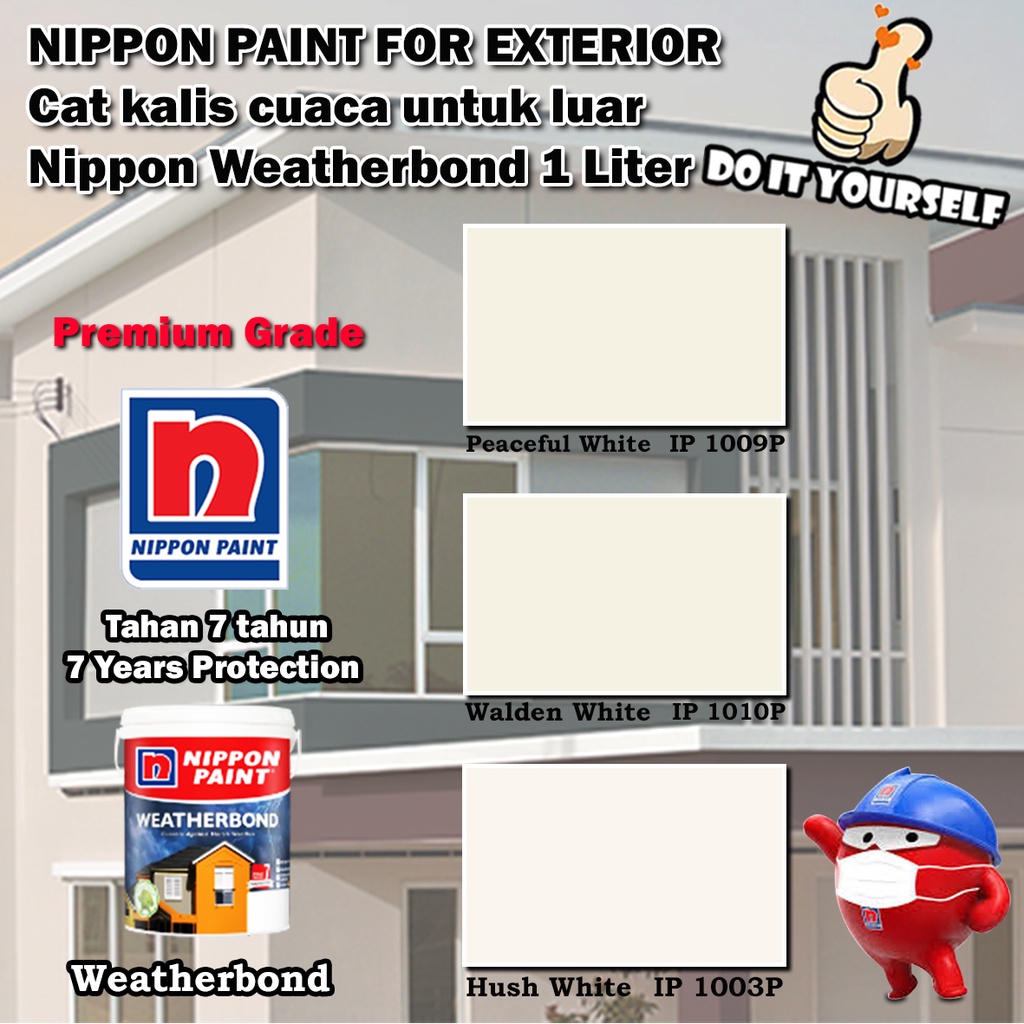 Nippon Paint Weatherbond Exterior collection 1 Liter Peaceful White