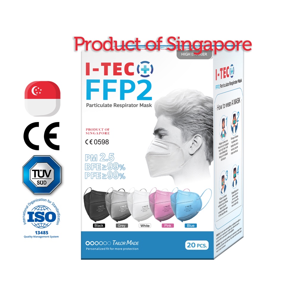 MADE IN SINGAPORE ITEC FFP2 (Equivalent to N95 KN95 KF94) Medical 3D