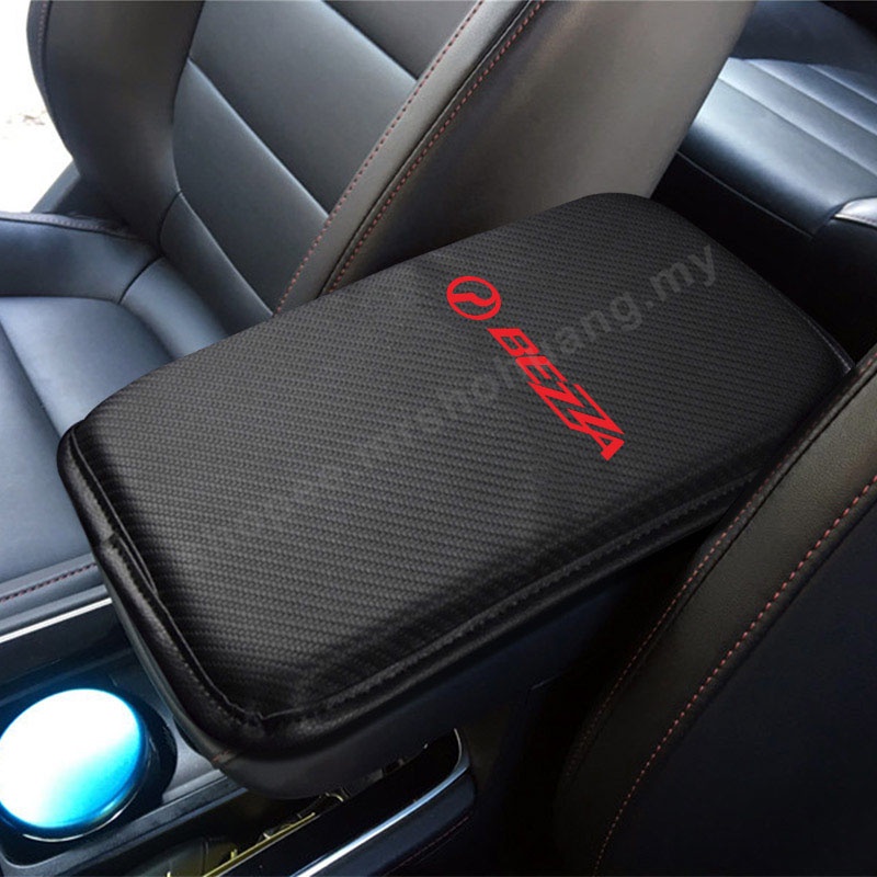 For Perodua Bezza Carbon Fiber Car Armrest Pad Decoration Arm Rest ...