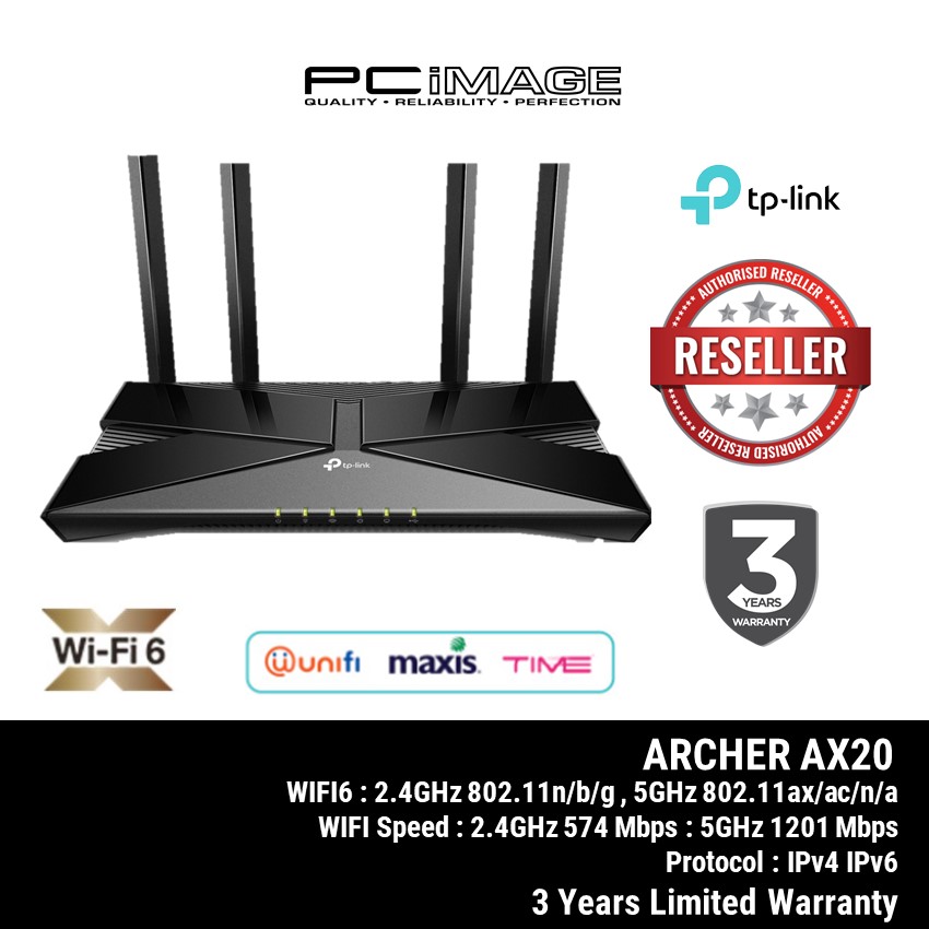 TpLink AX1800 Archer AX20 Dual Band WiFi 6 Router Shopee Malaysia