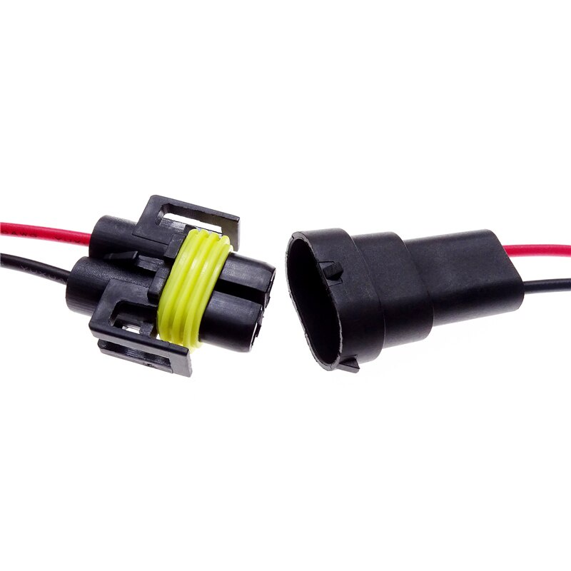 1 Pair H8 H9 H11 Male To Female Socket Plug Adapter Connector Cable ...