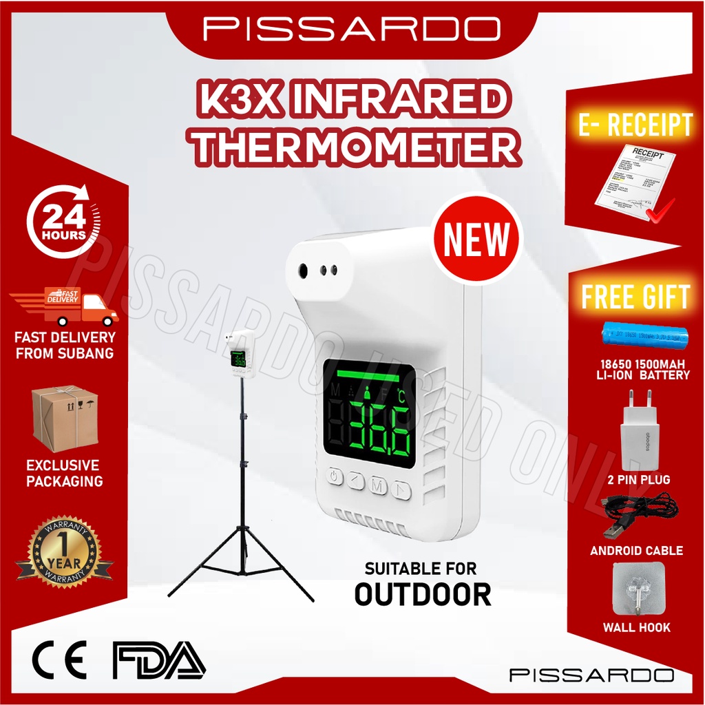 【full Set K3x】thermometer Non Contact Digital Thermometer Infrared Forehead Temperature Stand 9353