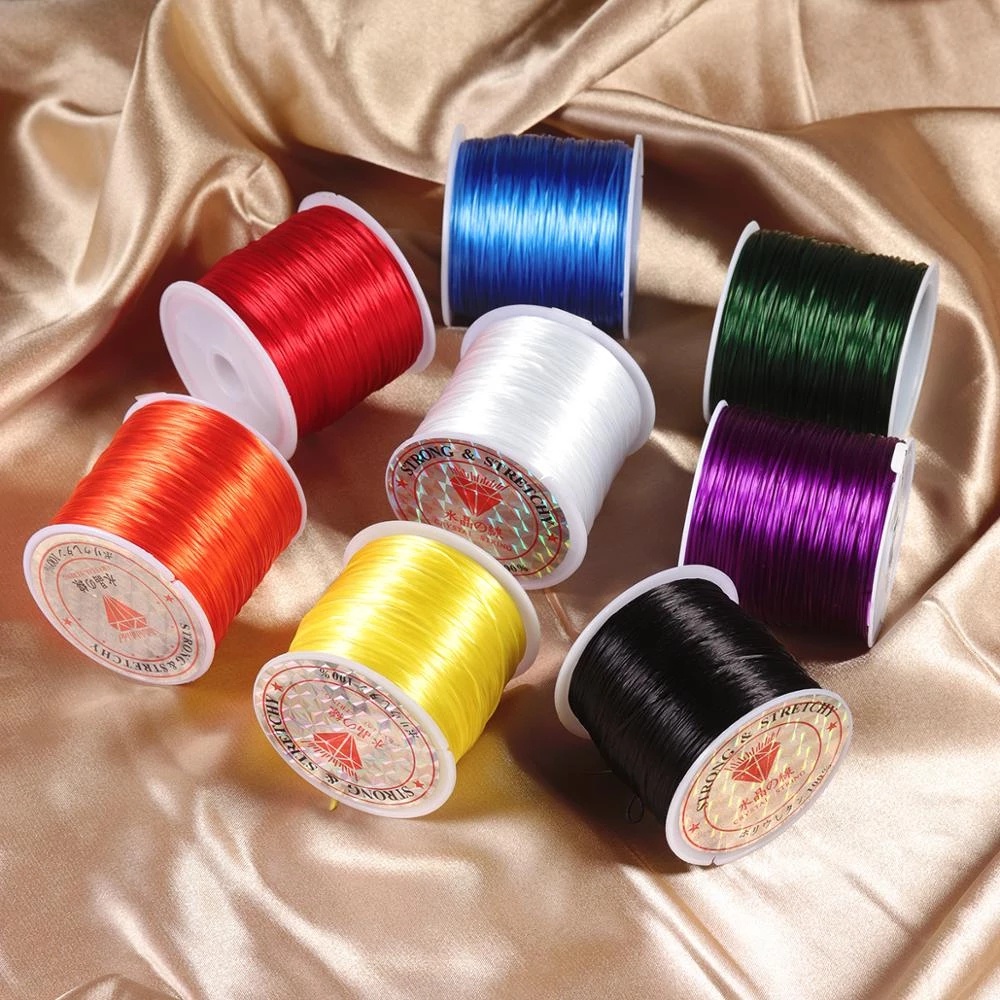 8.5M Plastic Crystal DIY Beading Stretch Cords Elastic Line Jewelry ...