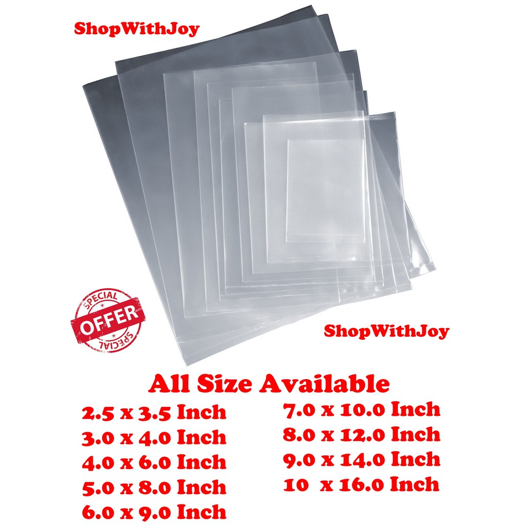 Borong large 200g PP Clear Plastic Bag Transparent Packaging (big size)