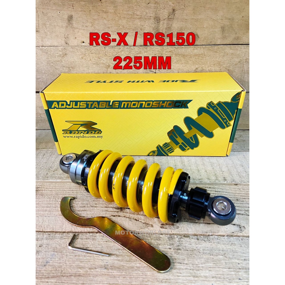 MONOSHOCK ADJUSTABLE RAPIDO HONDA RS150 RSX WINNER { 225MM } 1000LBS ...