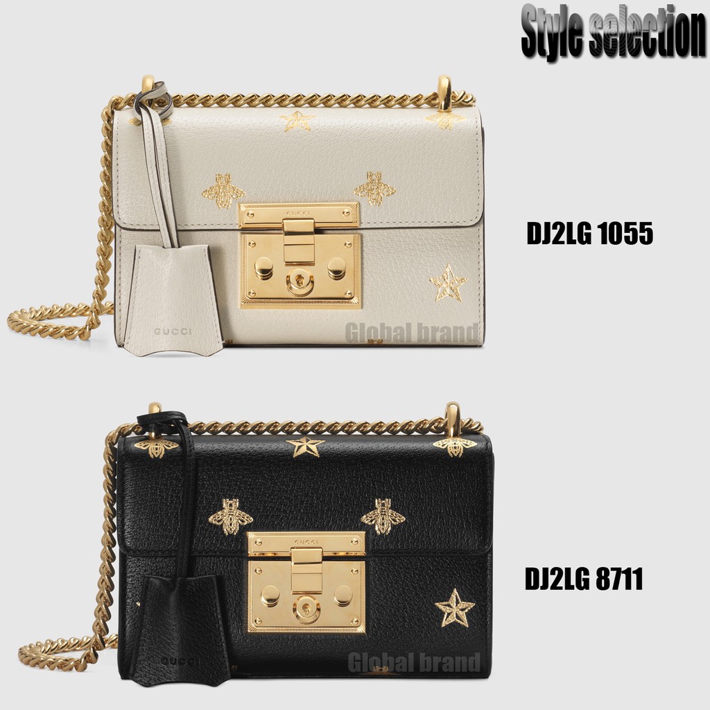 Gucci White Small Padlock Bee Star Crossbody Bag Golden Leather Pony-style  calfskin ref.570072 - Joli Closet