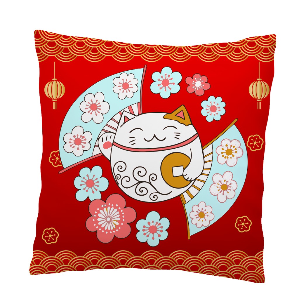 CNY 2024 Festive Pattern Cushion Cover Polyester Fiber Pillowcase   B4dddd2c68daa904bc3877140cefd4be