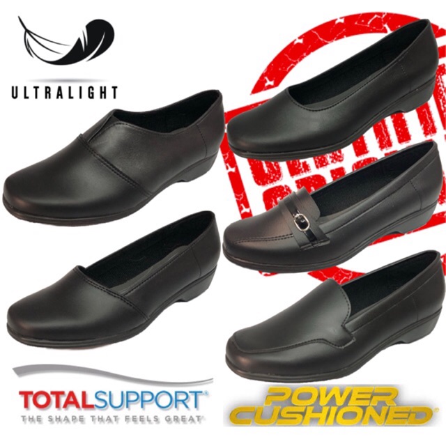 Kasut Sarung Formal Wanita Ladies Pu Leather Official Black Shoes