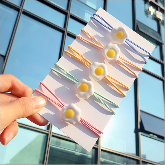 INSDECOOO｜Ins Korea Style Cute Egg Ribbon High Quality Hair Rubber Band ...