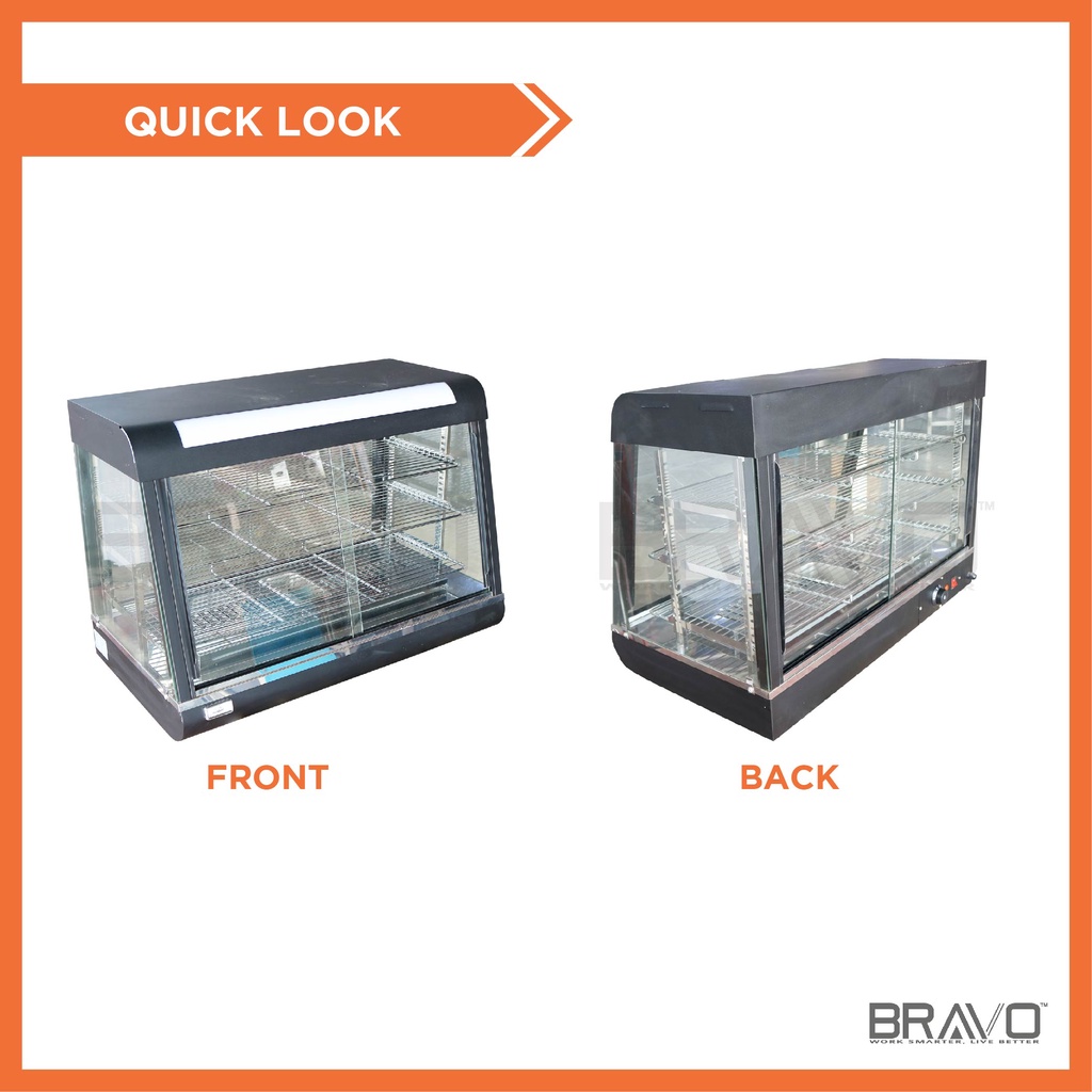 BRAVO Food Warmer Display Pemanas Makanan Warmer Showcase