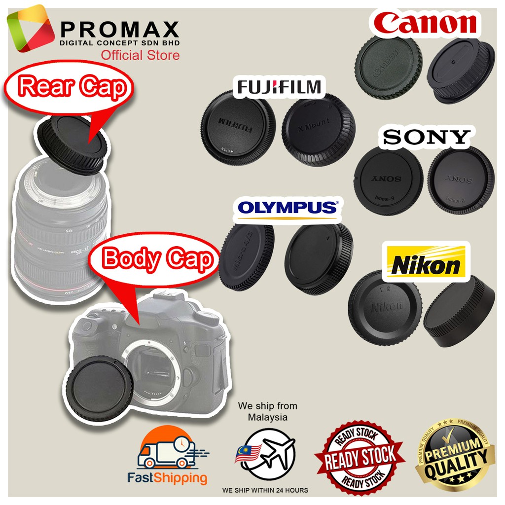[Ready Stock] Camera SLR Mirorless Body Cap & Rear Lens Cap Cover Set ...