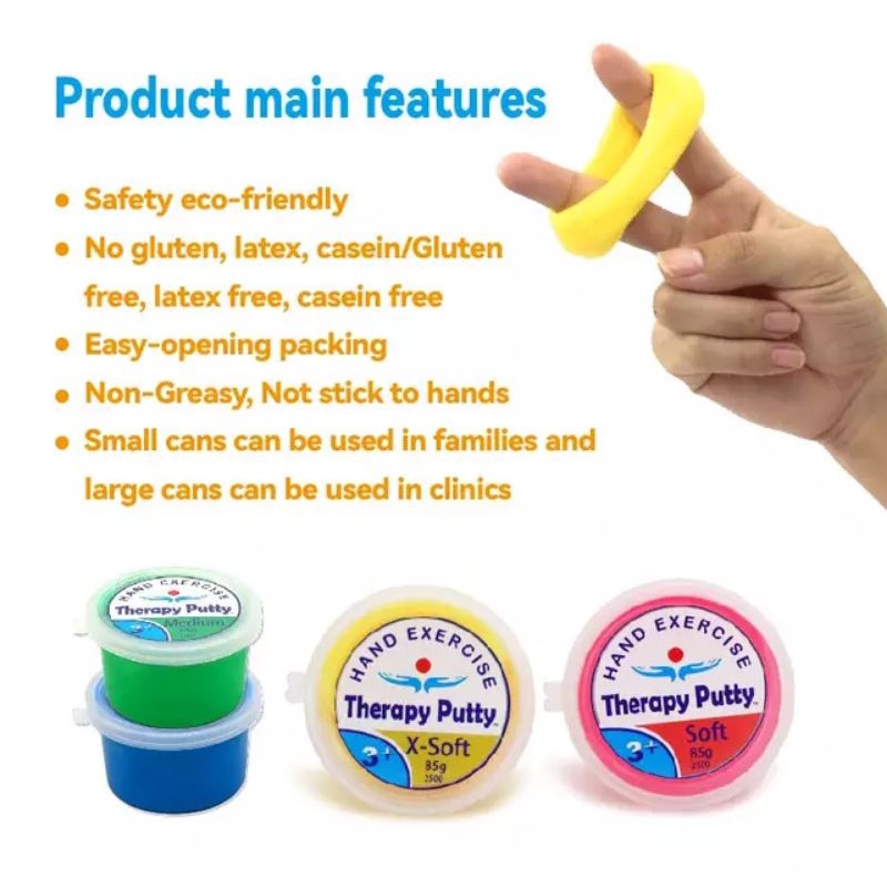 BOLEH Therapy Putty 85 Gram, Finger Exercise, Fine Motor Skill Training ...