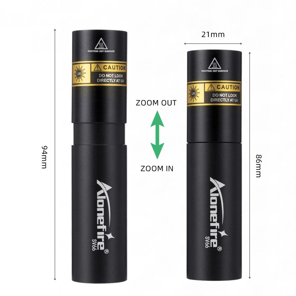Alonefire SV57 UV Taschenlampe – Wiederaufladbar Via USB-C, 365 Nm, Wasserdicht & Superhell