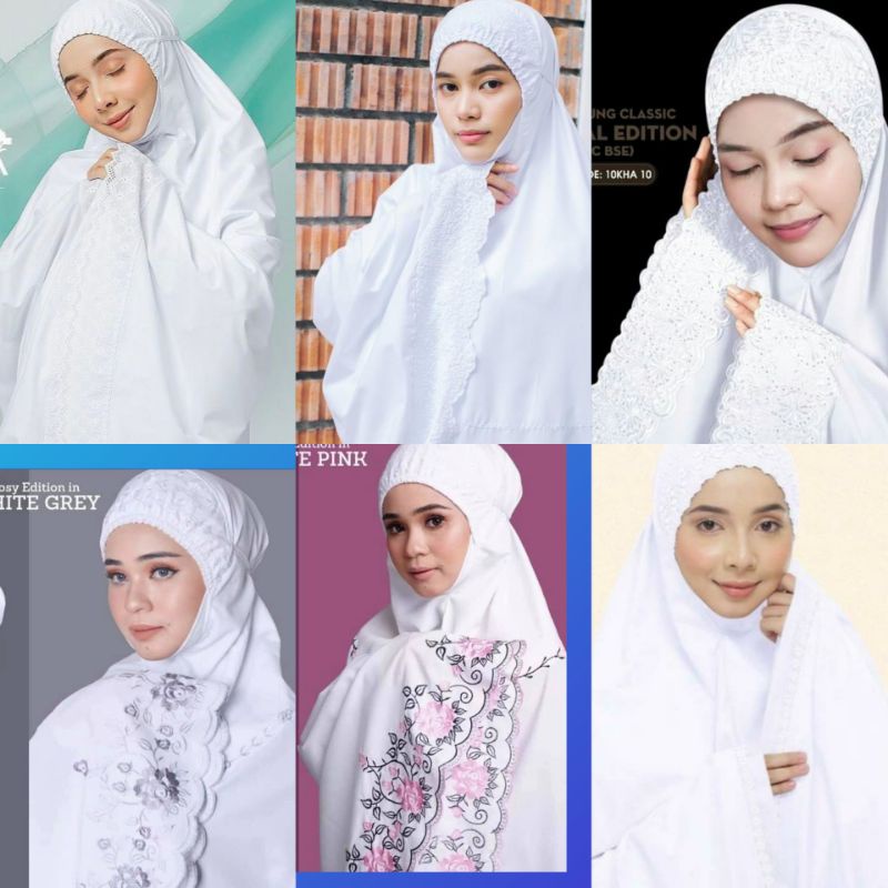 Pelbagai Patern Telekung Berwarna Putih Ready Stok | Shopee Malaysia