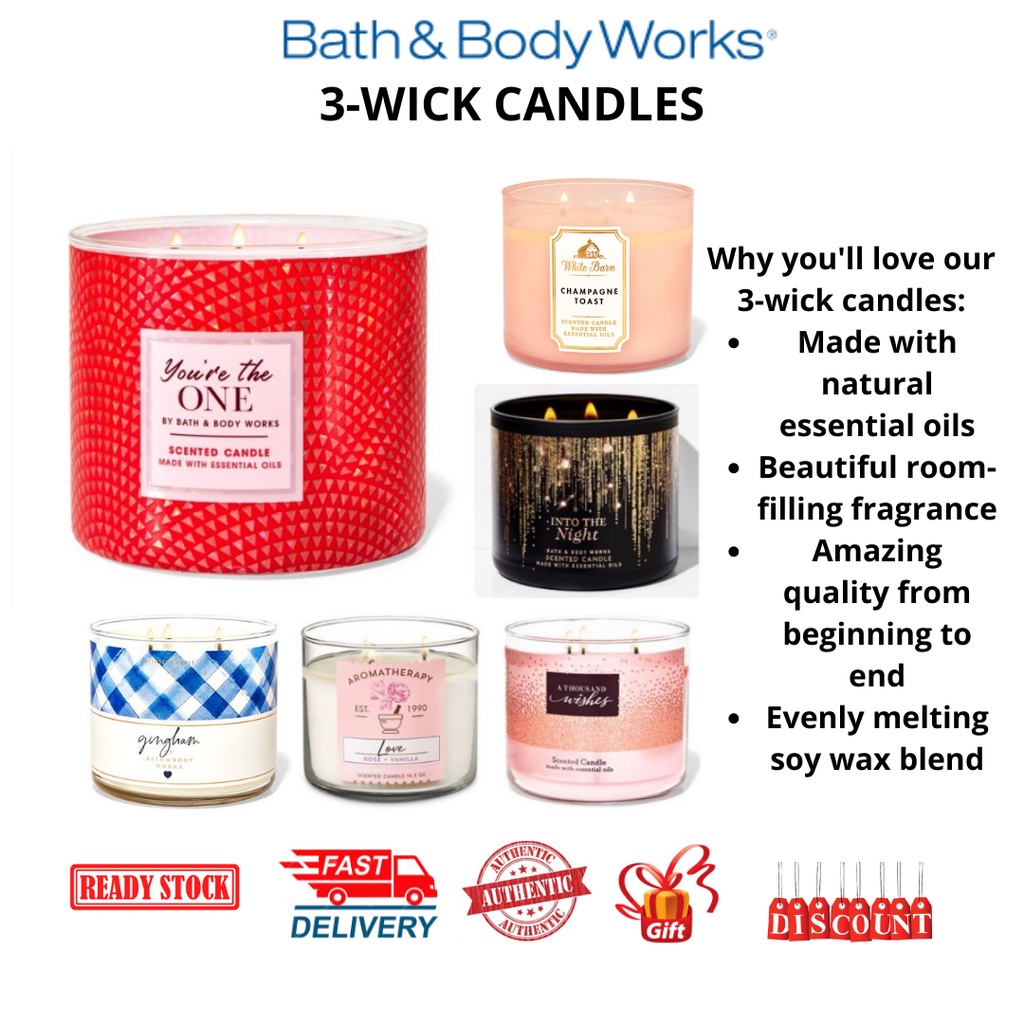 (100% ORIGINAL) Bath And Body Works 3 Wick Candle | Shopee Malaysia