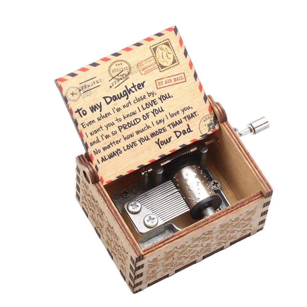 CHERRY Music Boxes Mechanism Carved Cards You Are My Sunshine Gifts For ...