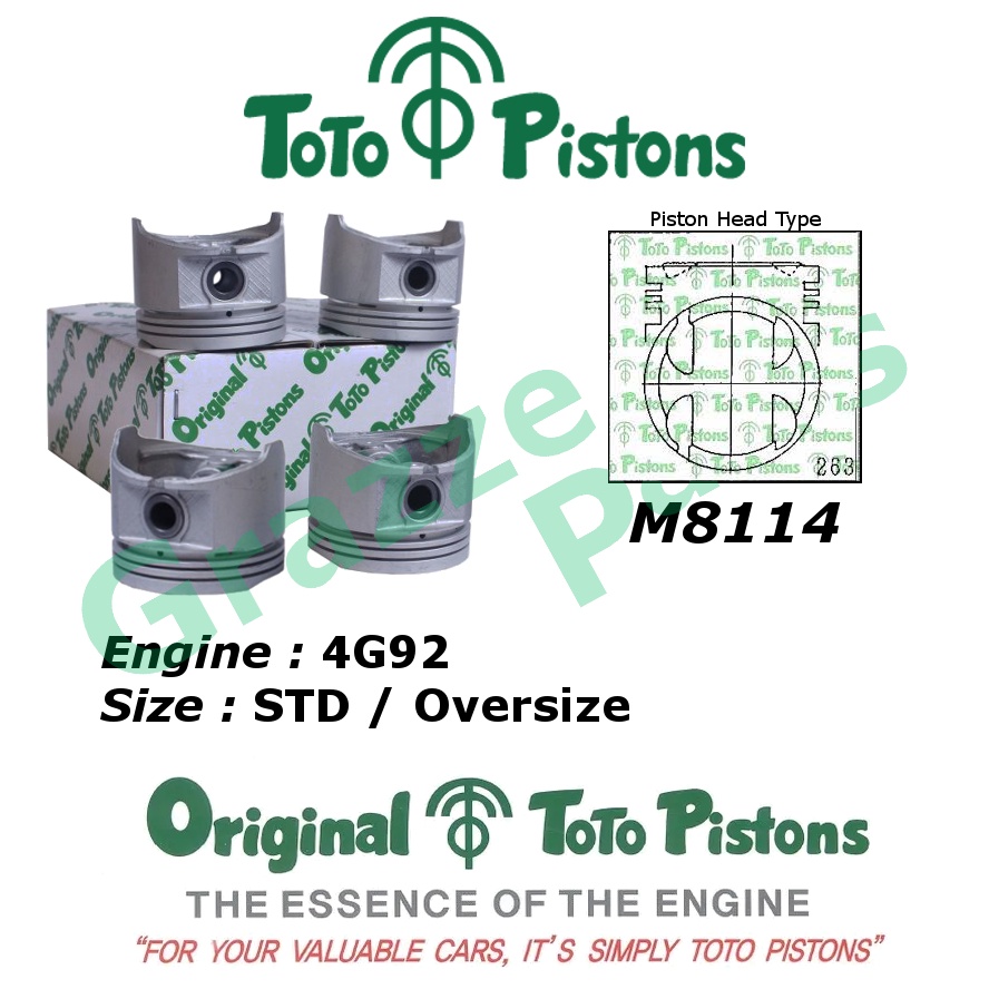 TOTO Piston Set M8114 for Proton Wira 1.6 4G92 (81.0mm) Shopee Malaysia