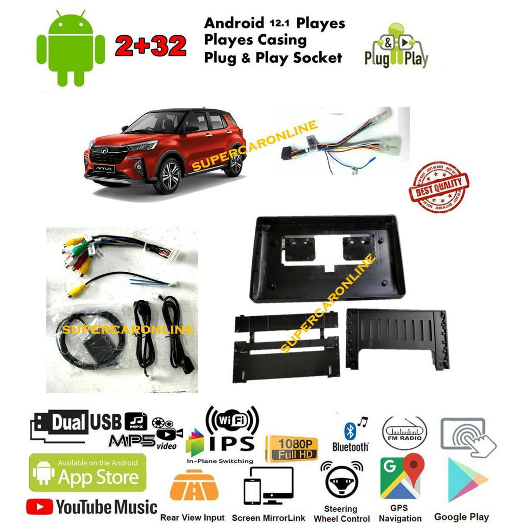 Perodua ATIVA 2021 - 2022 ANDROID PLAYER 10 INCH PLUG N PLAY WITH OEM ...