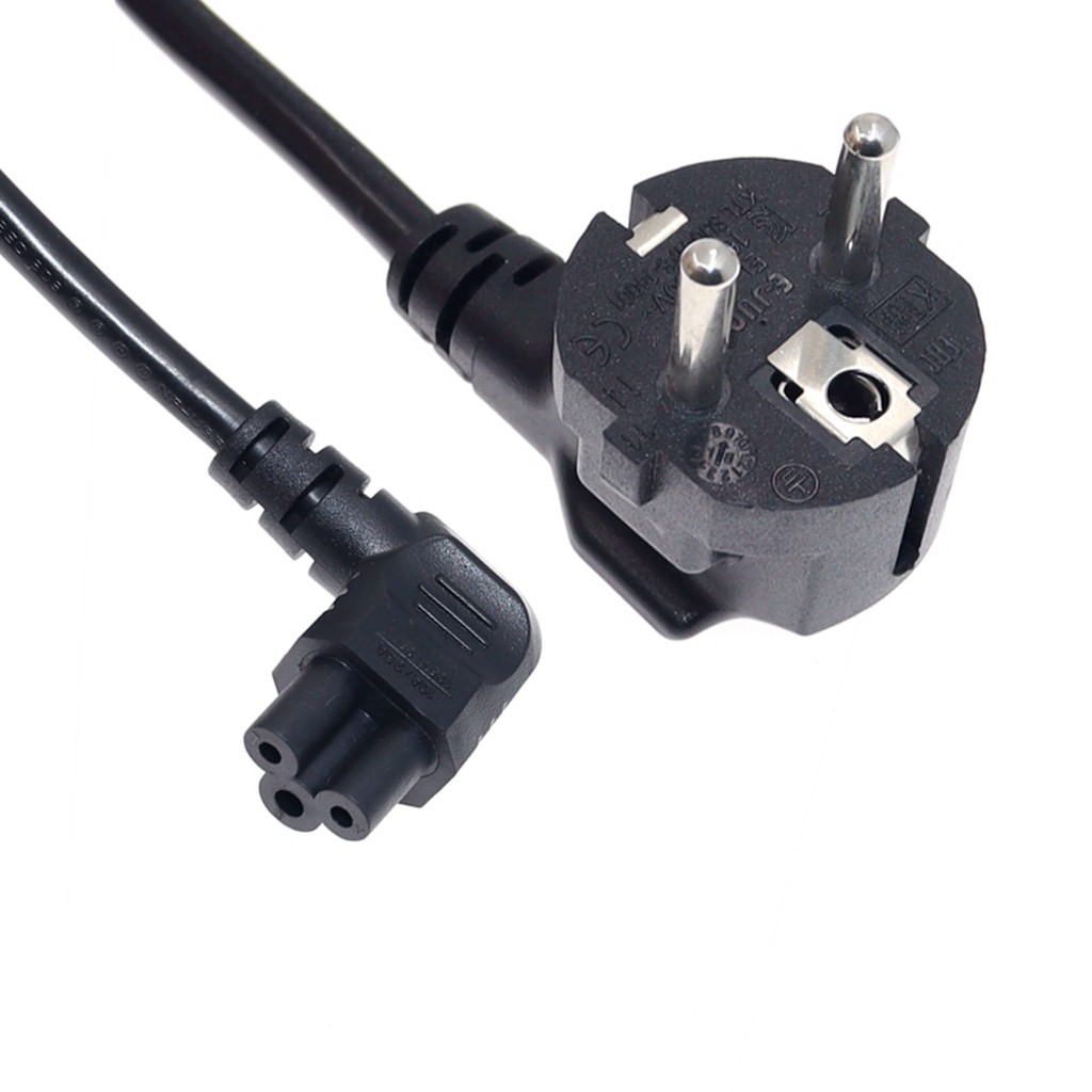 European EU 2 Prong Plug to C5 90 Degree/Angle Cloverleaf Lead Power ...