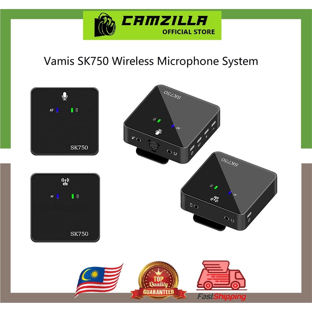 Vamos SK750 Wireless Lavalier Microphone Set Multifunction UHF