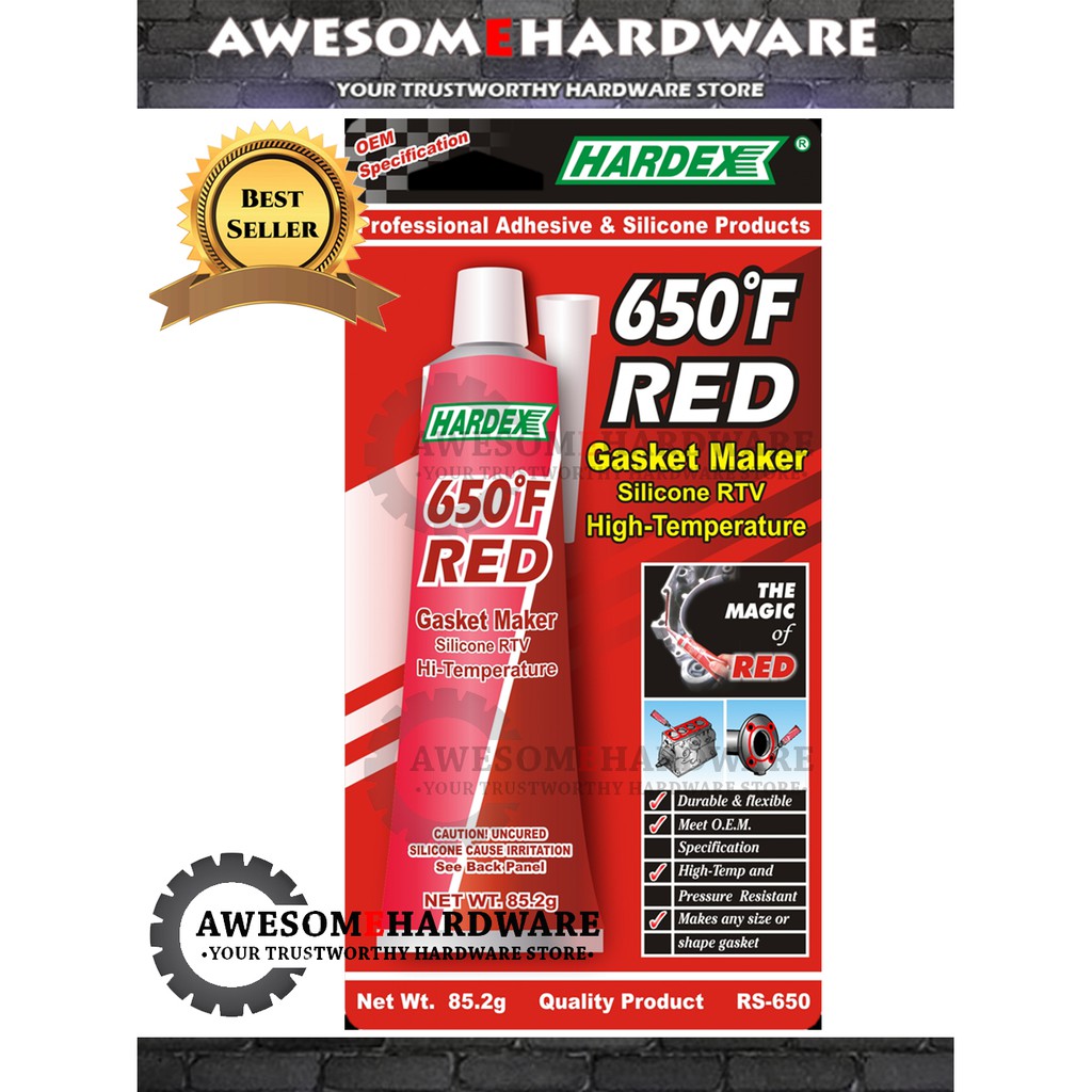 HARDEX RS650 RED RTV GASKET MAKER HIGH TEMPERATURE SILICONE GLUE 85.2G RS650 Shopee Malaysia