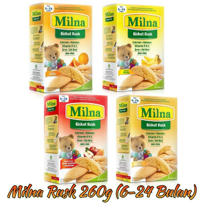 MILNA Baby Biscuit Rusk 260g (Original/Banana/Orange/MixedFruits ...