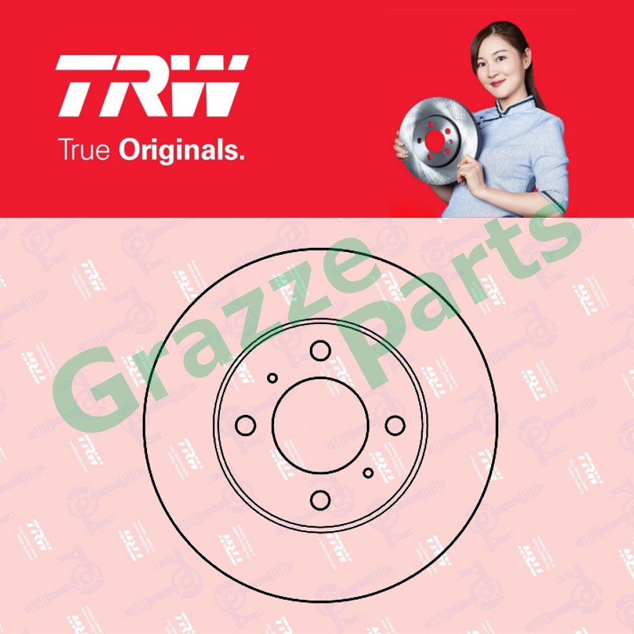 2pc) TRW Disc Brake Rotor Front for DF4022 Proton Wira 1.5 (236mm