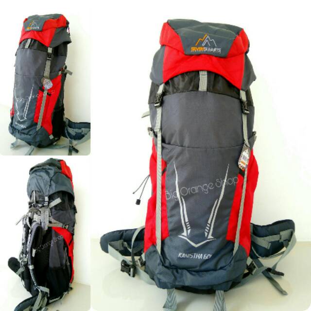 MERAH Original Seven Summits Kanistha 60l Mountain Bag Red Backpack ...