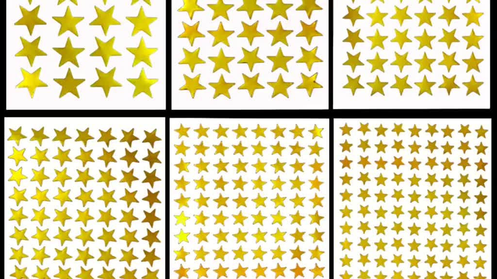 10sheets/bag Gold Star Sticker Stamping Five Pointed Star Sticker ...