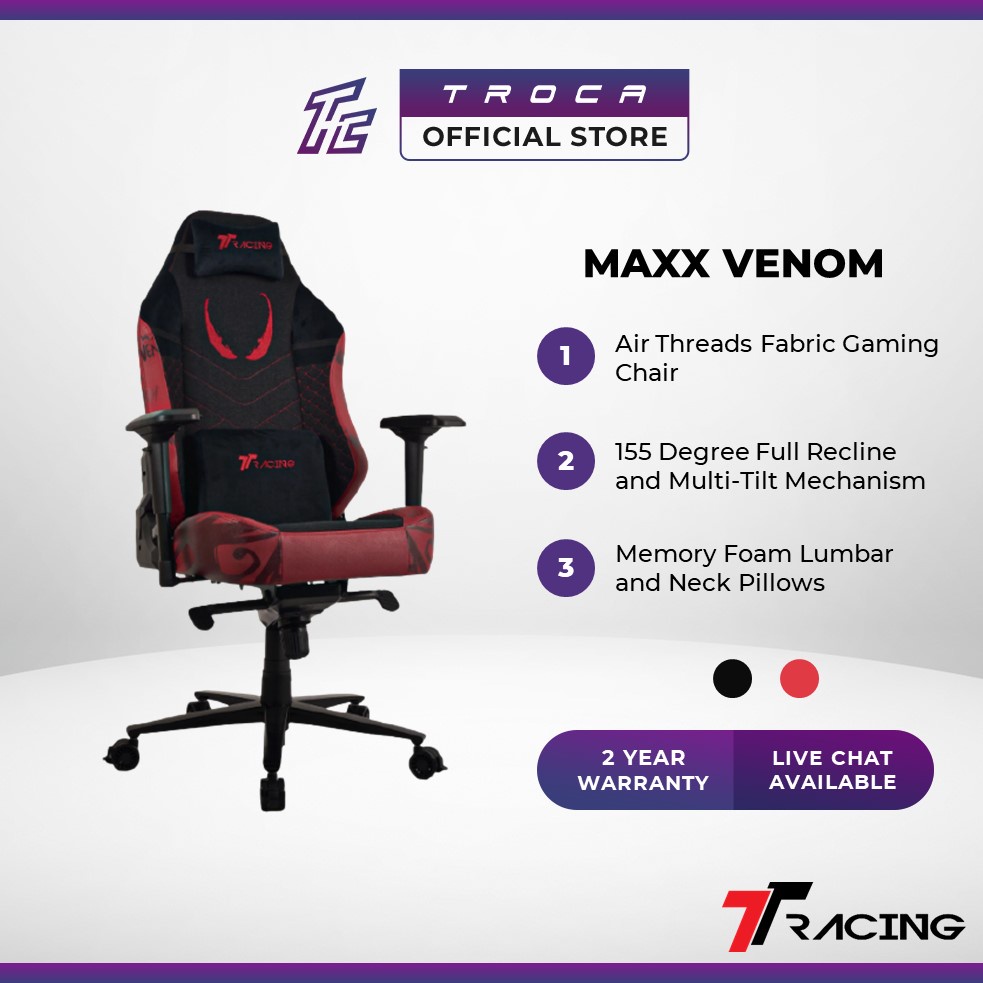 TTRacing Maxx Air Threads Fabric Gaming Chair Kerusi Gaming - Venom ...