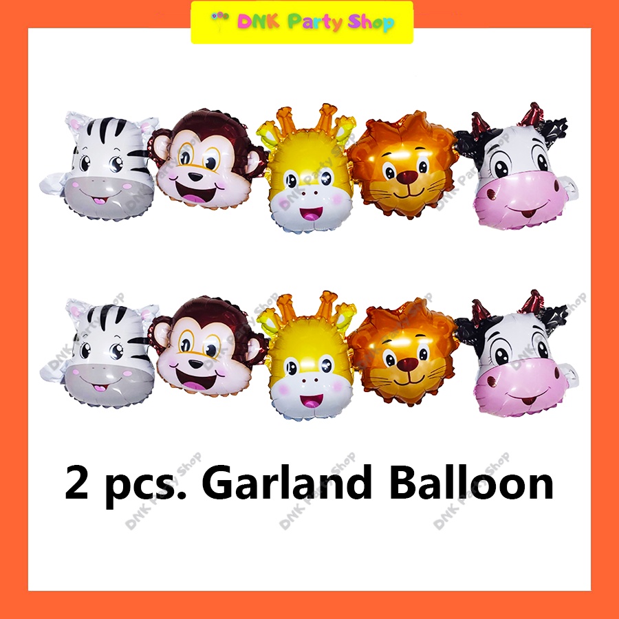 2 pcs. Safari Animal Linking Foil Balloon Garland Linked Conjoined ...