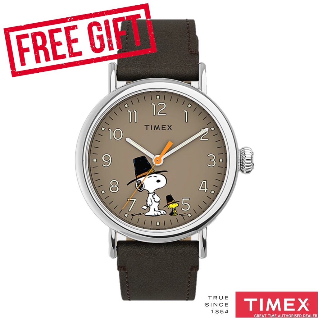 Timex TW2U86100 Standard x Peanuts Featuring Snoopy Thanksgiving 40mm ...