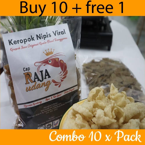 🔥BUY 10+ FREE 1PACK🔥 KEROPOK IKAN KUALA BESUT TERENGGANU CAP RAJA UDANG ...