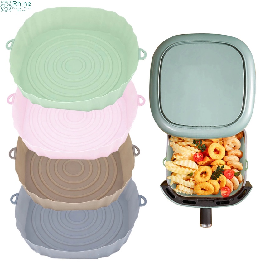 Air Fryers Oven Baking Tray Fried Chicken Basket Mat Airfryer Silicone Pot  Round Replacemen Grill Pan Accessories 1Pc